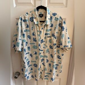 O'Neill Men's Cream and Blue Hawaiian Shirt